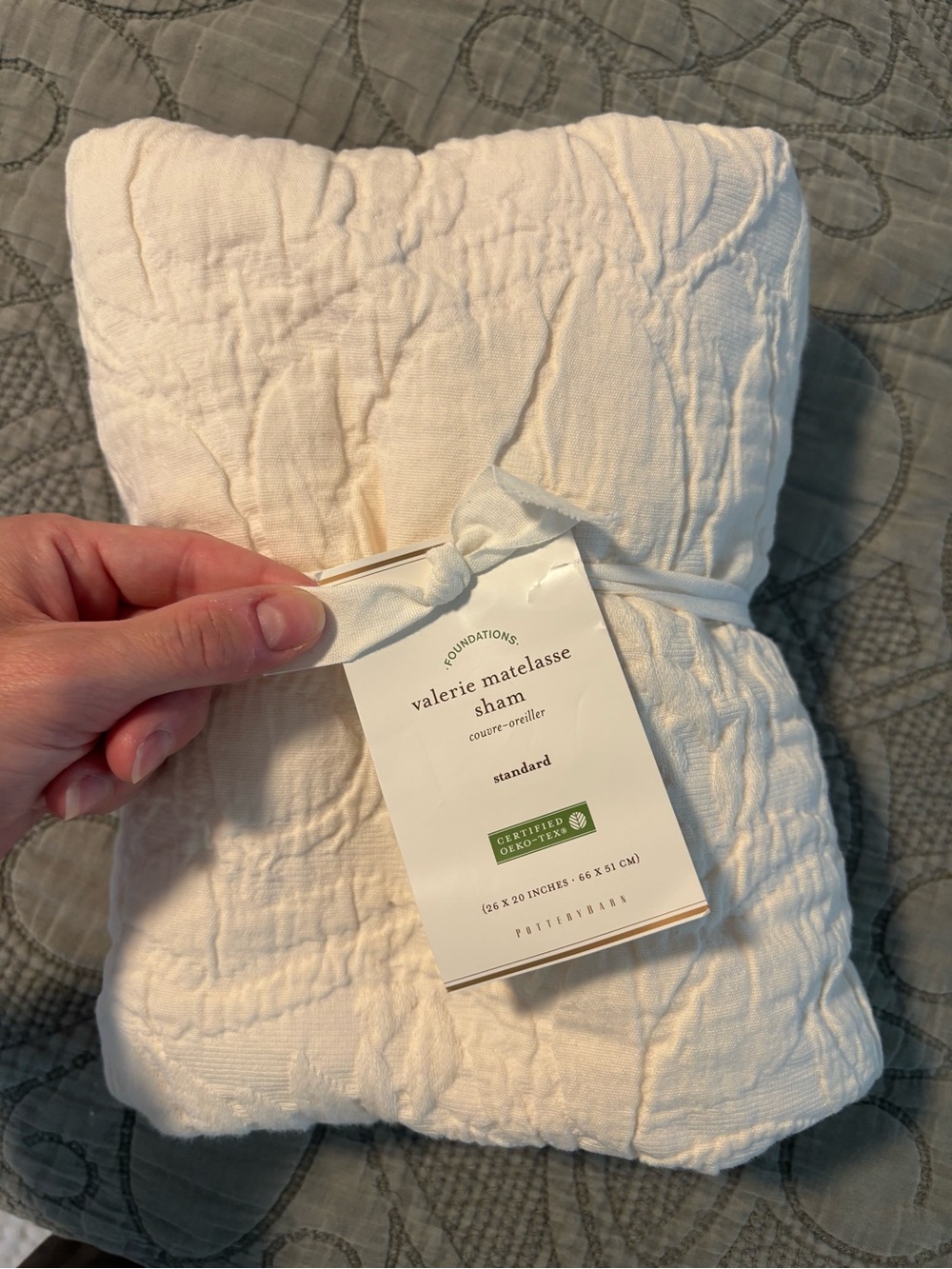 Pottery Barn Valerie Matelassé Sham in Cream